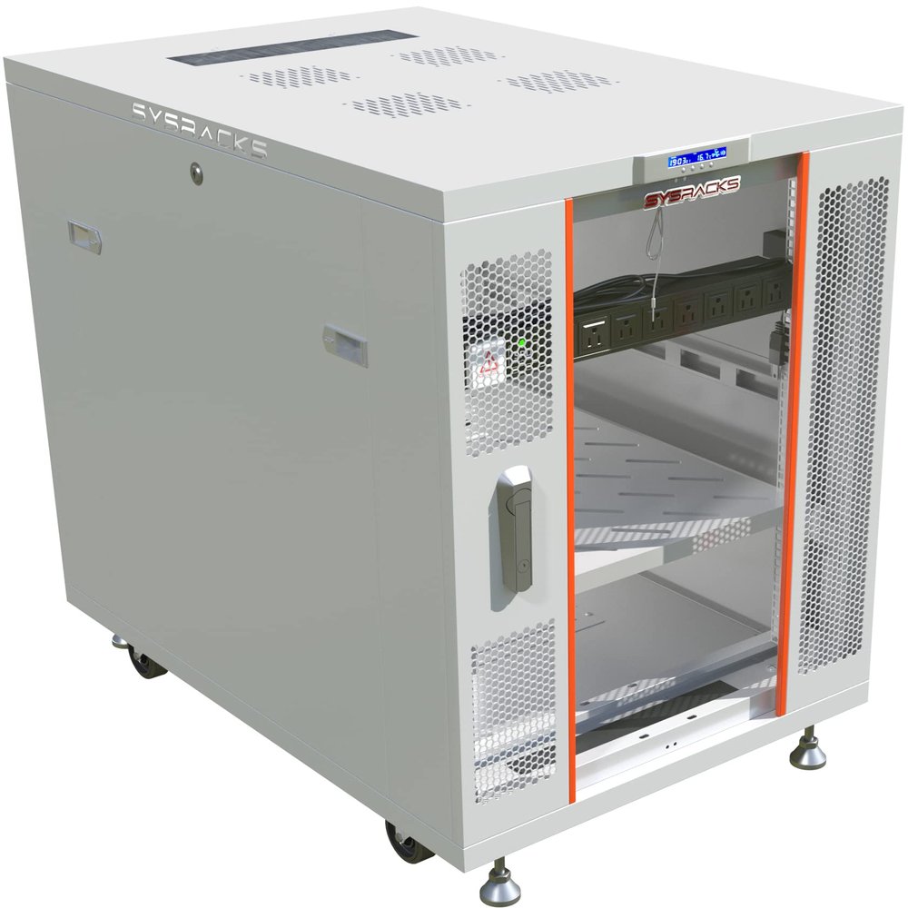 22U Server Rack Cabinet 35 Inch Deep  Locking 19 Inch Network Rack Enclosure with Cooling Fans, Thermostat LCD, PDU & Shelf