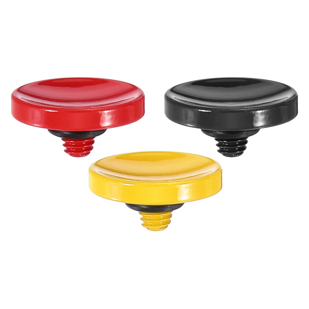 PATIKIL Camera Shutter Button, 3 Pack Soft Shutter Release Button Pure Copper Camera Button Concave, for Nikon for Fujifilm for Leica Red/Black/Yellow