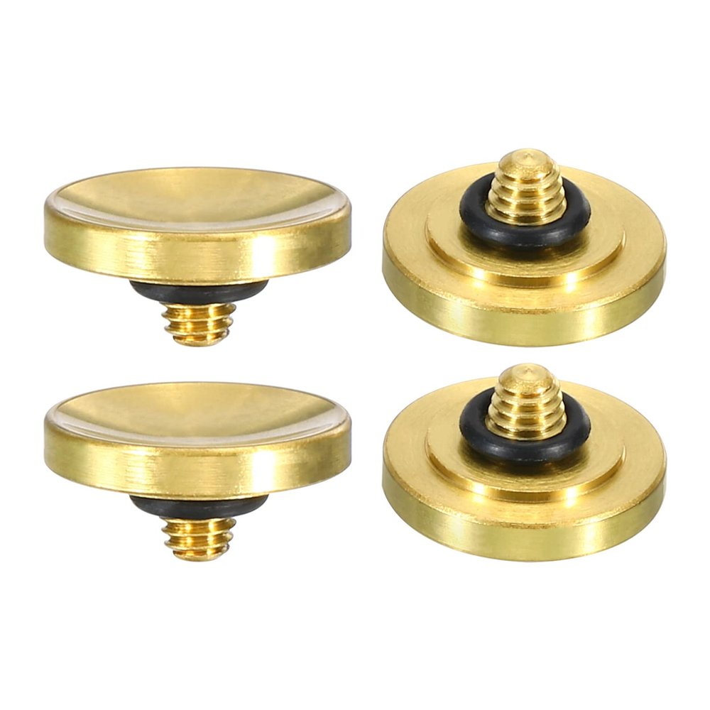 PATIKIL Camera Shutter Button, 4 Pack Soft Shutter Release Button Pure Copper Camera Button Concave Suitable for Nikon for Fujifilm for Leica DSLR/SLR Camera, Golden