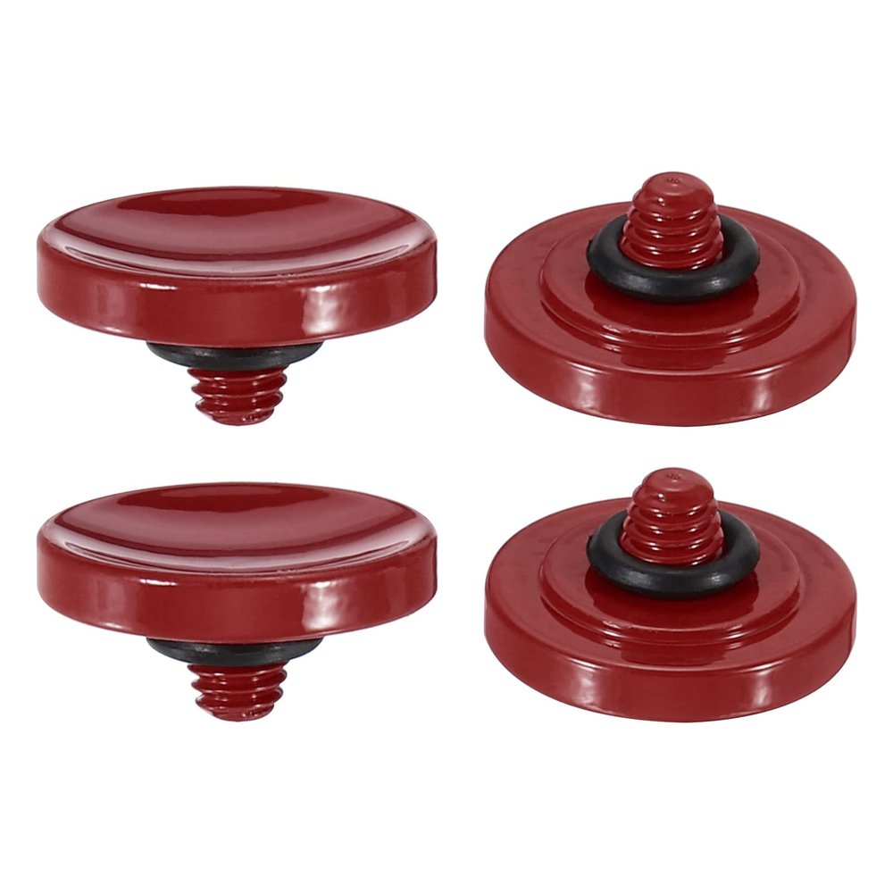 PATIKIL Camera Shutter Button, 4 Pack Soft Shutter Release Button Pure Copper Camera Button Concave Suitable for Nikon for Fujifilm for Leica DSLR/SLR Camera, Dark Red