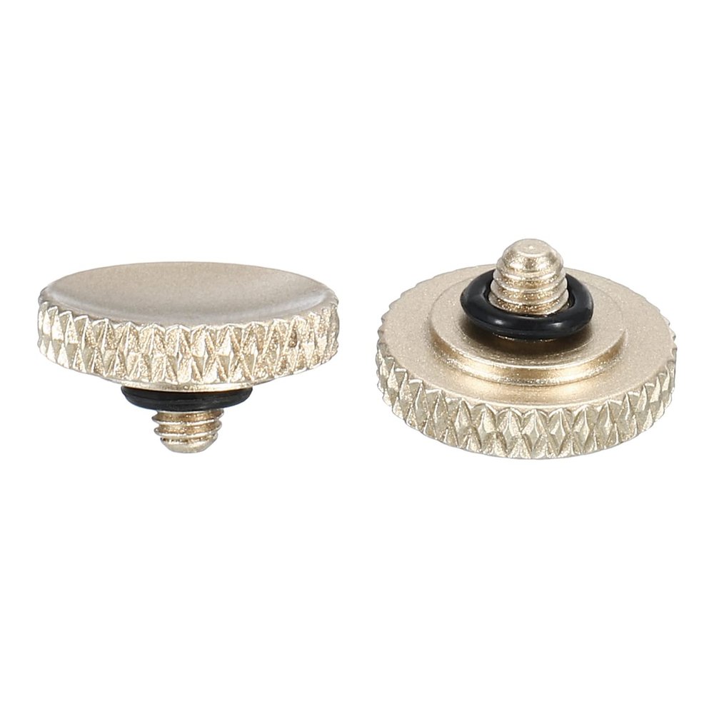 PATIKIL Camera Shutter Button, 2 Pack Soft Shutter Release Button Pure Copper Camera Button Knurled Suitable for Nikon for Fujifilm for Leica DSLR/SLR Camera, Golden