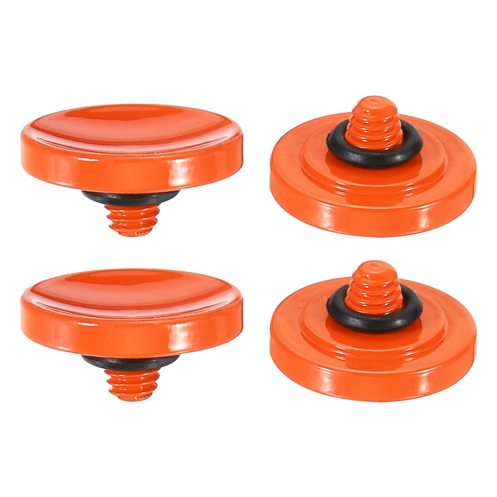 PATIKIL Camera Shutter Button, 4 Pack Soft Shutter Release Button Pure Copper Camera Button Concave Suitable for Nikon for Fujifilm for Leica DSLR/SLR Camera, Orange