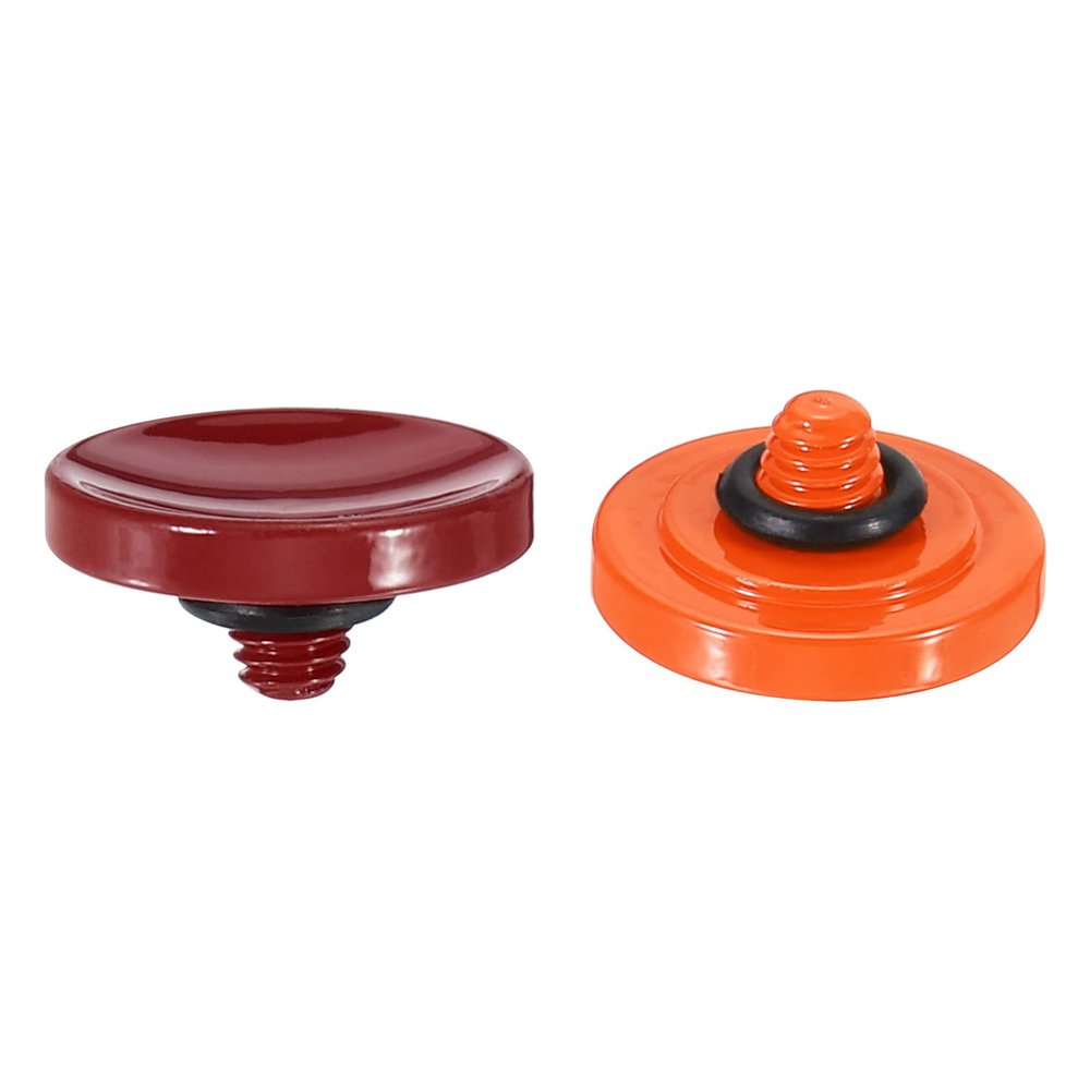 PATIKIL Camera Shutter Button, 2 Pack Soft Shutter Release Button Pure Copper Camera Button Concave, for Nikon for Fujifilm for Leica Dark Red/Orange