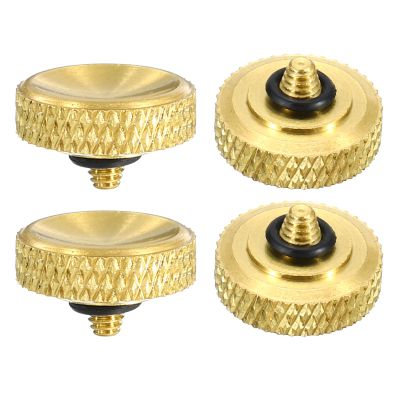 PATIKIL Camera Shutter Button, 4 Pack Soft Shutter Release Button Pure Copper Camera Button Carved Suitable for Nikon for Fujifilm for Leica DSLR/SLR Camera, Golden