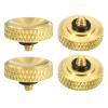 PATIKIL Camera Shutter Button, 4 Pack Soft Shutter Release Button Pure Copper Camera Button Carved Suitable for Nikon for Fujifilm for Leica DSLR/SLR Camera, Golden view 1