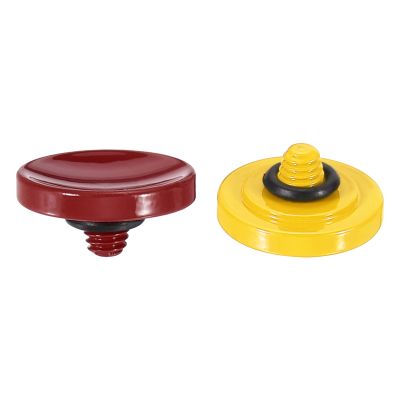 PATIKIL Camera Shutter Button, 2 Pack Soft Shutter Release Button Pure Copper Camera Button Concave, for Nikon for Fujifilm for Leica Dark Red/Yellow