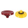 PATIKIL Camera Shutter Button, 2 Pack Soft Shutter Release Button Pure Copper Camera Button Concave, for Nikon for Fujifilm for Leica Dark Red/Yellow view 1