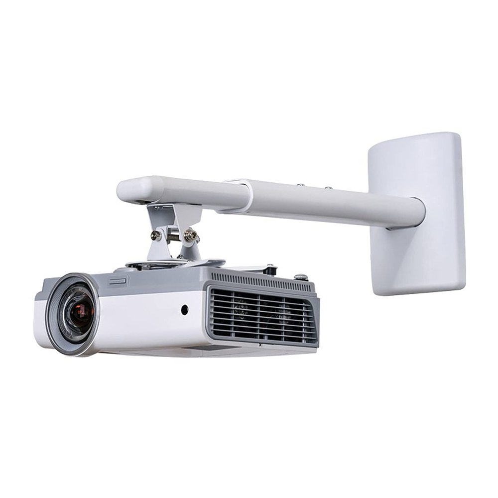 ARZARF Projector Mount Stand Projector Mount Extendable Telescopic Bracket Arm Fixing for Wall 33lbs Capacity Length 15.7 to 23.6in/40 to 60cm White Projector Stand