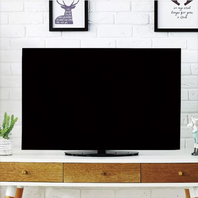AMAPARK Personalized TV Cover for 55 inch LCD TV Customized with Image Text Logo Design Your Own Home Office Decorations Dustproof TV Cover Suitable for Sets of Most Models TV, Black