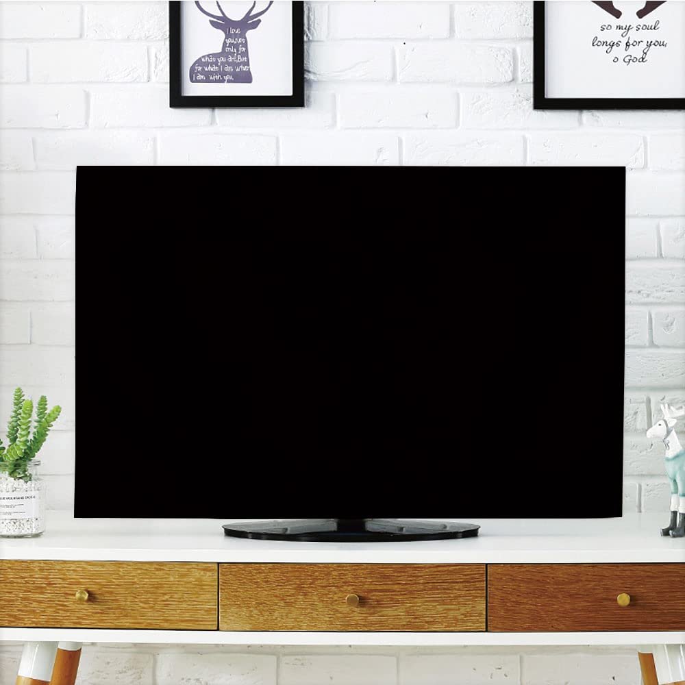 AMAPARK Personalized TV Cover for 55 inch LCD TV Customized with Image Text Logo Design Your Own Home Office Decorations Dustproof TV Cover Suitable for Sets of Most Models TV, Black