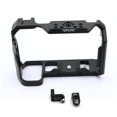Topcine Camera Cage Compatible for Nikon Z5/Z6/Z7/Z6II/Z7II Camera,Aluminum Alloy Z6 Camera Cage with Cold Shoe Mount for Microphone and Fill Light