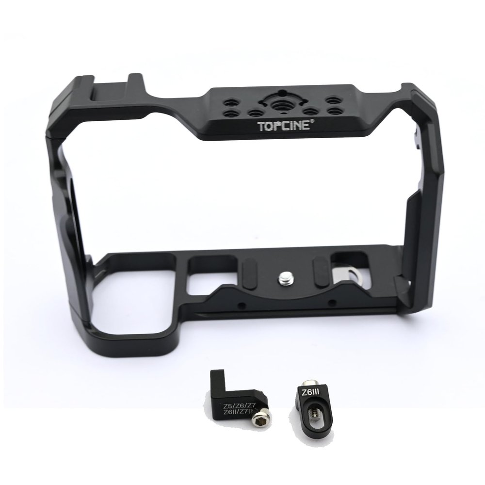 Topcine Camera Cage Compatible for Nikon Z5/Z6/Z7/Z6II/Z7II Camera,Aluminum Alloy Z6 Camera Cage with Cold Shoe Mount for Microphone and Fill Light