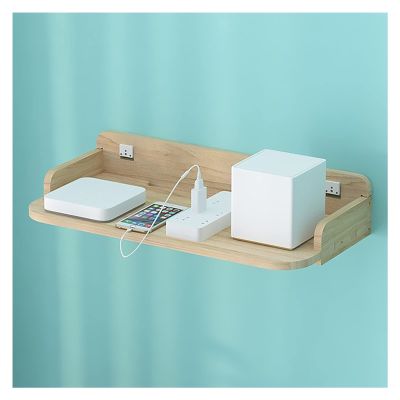 ARZARF Projector Mount Stand Projector Mount Stand Floating Shelves Wood Wall Storage Shelves for Office Home Length 18.9 Inch Wooden Projector Stand