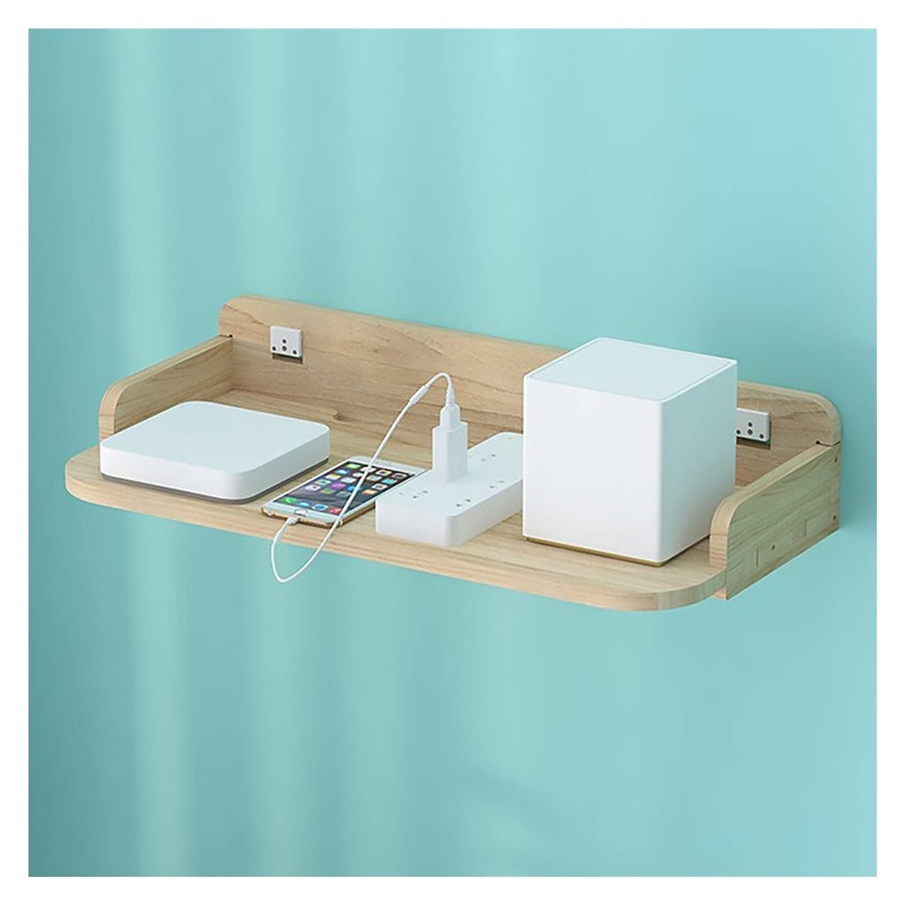 ARZARF Projector Mount Stand Projector Mount Stand Floating Shelves Wood Wall Storage Shelves for Office Home Length 18.9 Inch Wooden Projector Stand