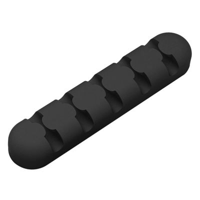 ULDIGI Silicone Cable Organizer Clips for Cord Management Self-Adhesive Winder for USB Data and Charger Cables Flexible Black Storage for
