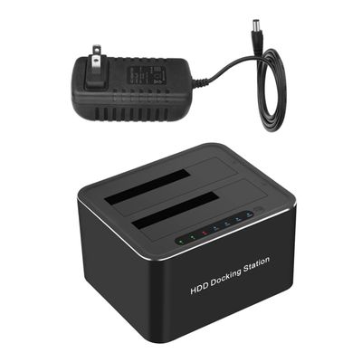 Hard Drive Docking Station for HDD and SSD Dual Bay Hard Drive Base with Us Plug External Hard Drive Dock for Easy and Backup