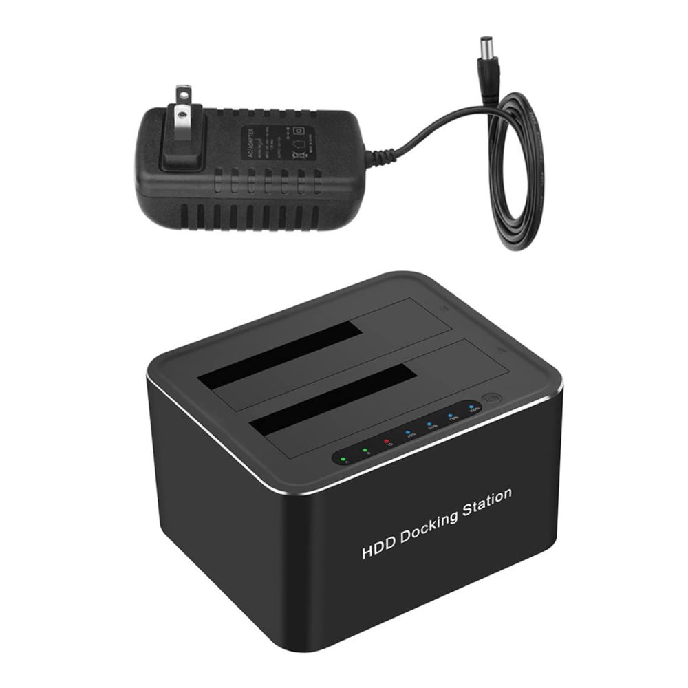 Hard Drive Docking Station for HDD and SSD Dual Bay Hard Drive Base with Us Plug External Hard Drive Dock for Easy and Backup