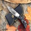 WINTERFELL Personalized Damascus Steel Folding Pocket Knife - Engraved 6.5'' Small Pocket Knife for Outdoor, Camping, Hiking - Customized Gift For Husband, Dad, Son, Boyfriend (Personalized black) view 4