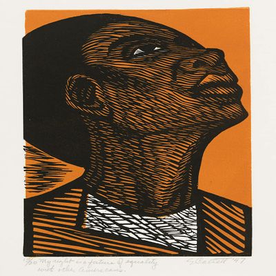 Elizabeth Catlett : My Right is a Future of Equality : 1947 : Archival Art Print