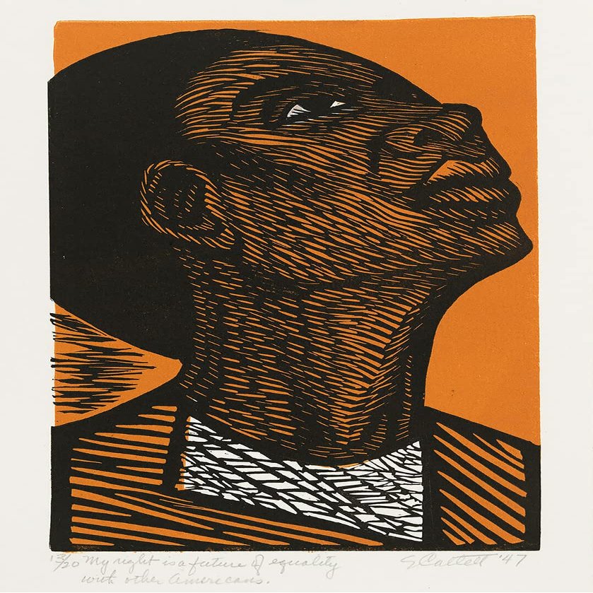 Elizabeth Catlett : My Right is a Future of Equality : 1947 : Archival Art Print