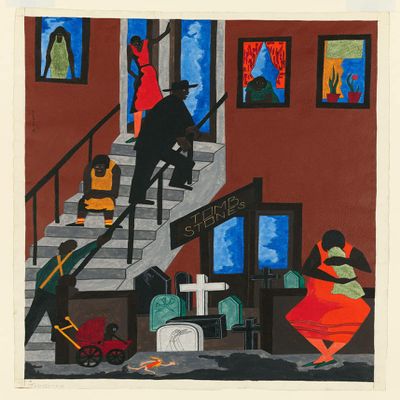 Jacob Lawrence : Tombstones : 1942 : Archival Quality Art Print
