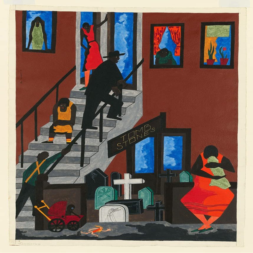 Jacob Lawrence : Tombstones : 1942 : Archival Quality Art Print