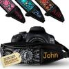 Art Tribute Custom Black Silver Woven Camera Strap - Choose Your Text and We Make It Especially For You Get Your Own Personalized Camera Strap, No Shipping Cost! view 1