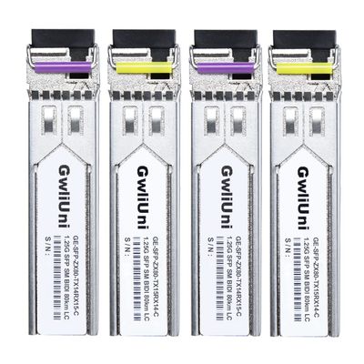 2 Pairs 80km SFP 1.25G BIDI Single Mode Fiber Module Network Transceiver, LC Interface for Cisco, Netgear, MikroTik, Ubiquity, DLink etc,