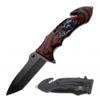 8" Spring Assisted Fantasy - Dragon and Wolf - Rescue Folding Pocket knife w/ Glass Breaker Handle, Seatbelt Cutter and Pocket Clip view 1
