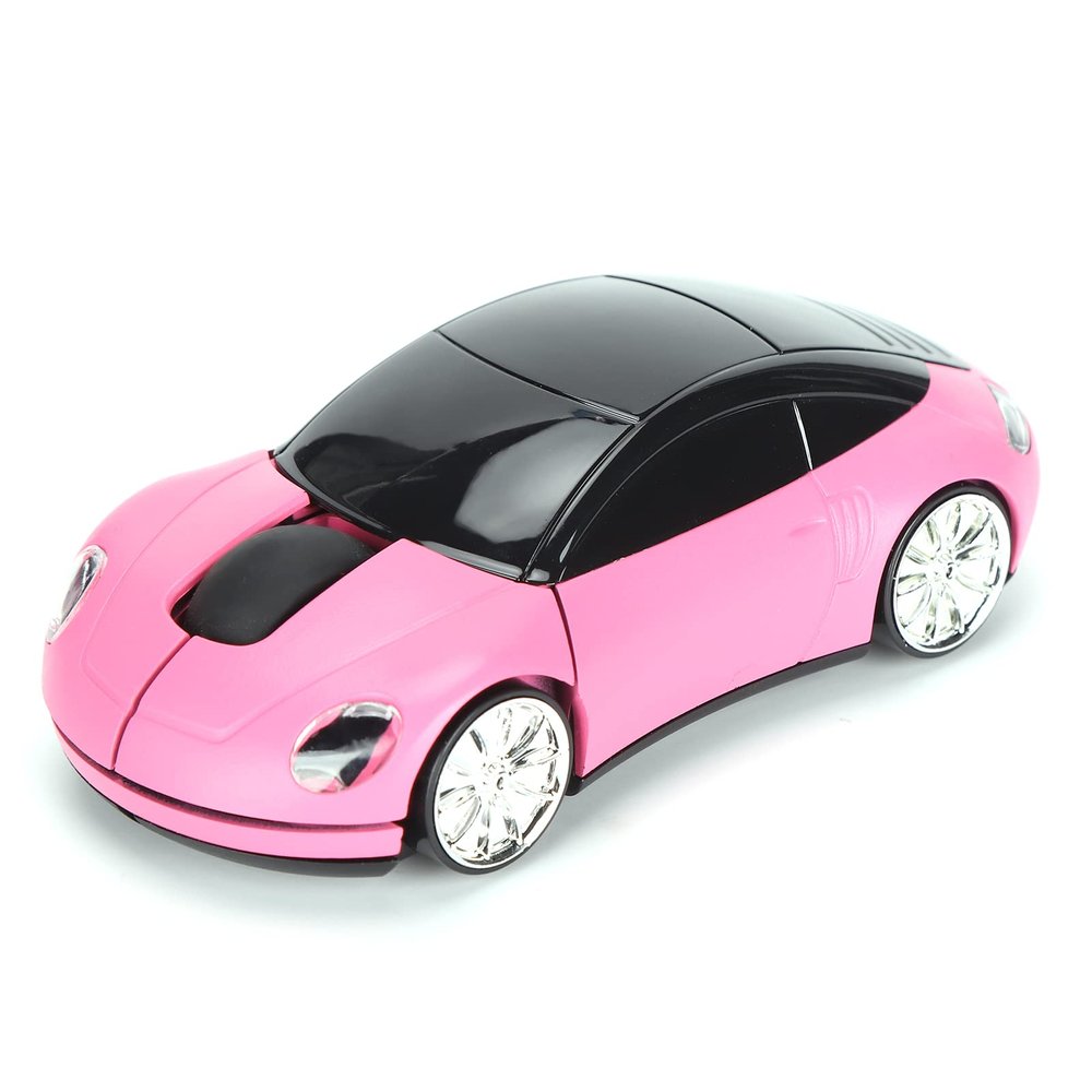 2.4GHz Wireless Car Mouse, 3D Sport Car Shape Ergonomic Optical Mice with USB Receiver, 1600 DPI Computer Mouse with LED Light for PC Laptop Computer Kids Girls Small Hands ()