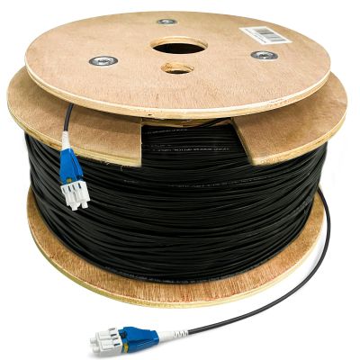 1000 Meters Uniboot LC to LC Outdoor Armored Fiber Patch Cable, Low Friction Single Mode Duplex Fiber Optic Cable Jumper Optical Patch Cord, 9/125um, (OS1/OS2 Compatible), LSZH Black