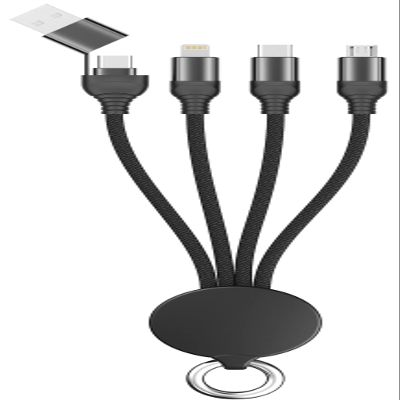 2GO All in One USB/Type C Charging Cable Black 15 cm