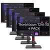 Lenovo ThinkVision T24i-30 24" Full HD IPS Monitor - 1920x1080, HDMI, VGA, DisplayPort, USB Hub, Raven Black - for Multi-Monitor Setup 4 Pack view 1