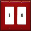 RiteAV HDMI Wall Plate 2 Port - 2 Gang [Red/White] view 1