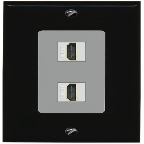 RiteAV HDMI Wall Plate 2 Port - 1 Gang [Black/Gray]
