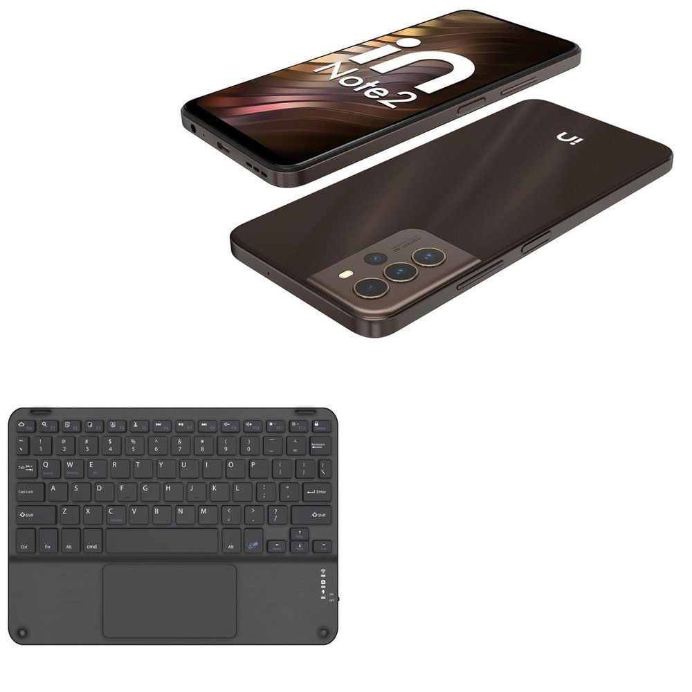 BoxWave Keyboard Compatible with Micromax in Note 2 - SlimKeys Bluetooth Keyboard with Trackpad, Portable Slim TouchPad - Jet Black