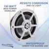 RecPro RV 6" Coaxial Water-Resistant Speaker Indoor/Outdoor with RGB LED Lighting (1, White) view 3