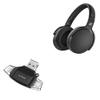 BoxWave Smart Gadget Compatible with Sennheiser HD 350BT - AllReader SD Card Reader, microSD Card Reader SD Compact USB - Jet Black view 1