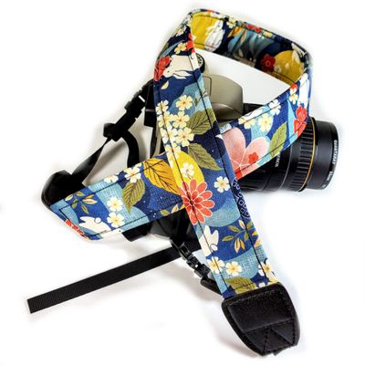 Japanese Floral Camera Strap, Hidden Bunnies Camera Strap Universal DSLR Neck & Shoulder Strap, Photography Accessory, Gift for Men & Women