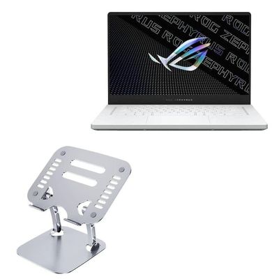 BoxWave Stand and Mount Compatible with ASUS ROG Zephyrus G15 (GA503) - Executive VersaView Laptop Stand, Ergonomic Adjustable Viewing Angle Metallic Riser - Metallic Silver