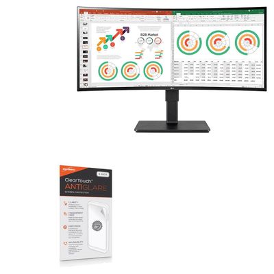 BoxWave Screen Protector Compatible with LG 34 Curved Monitor (34BN77C) - ClearTouch Anti-Glare (2-Pack), Anti-Fingerprint Matte Film Skin