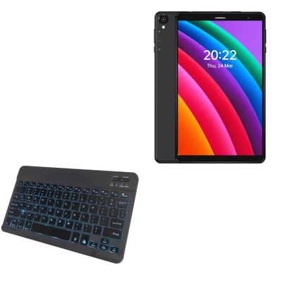 BoxWave Keyboard Compatible with Headwolf Tablet FPad1 (8 in) - SlimKeys Bluetooth Keyboard - with Backlight, Portable Slim LED 7 Colors - Jet Black