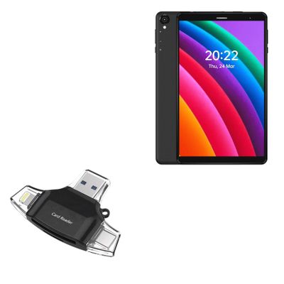 BoxWave Smart Gadget Compatible with Headwolf Tablet FPad1 (8 in) - AllReader SD Card Reader, microSD Card Reader SD Compact USB - Jet Black
