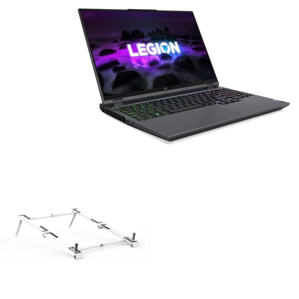 BoxWave Stand and Mount Compatible with Lenovo Legion 5 Pro (16 in - 82JQ) - Pocket Aluminum Stand 3-in-1, Portable Multi Angle Viewing Riser - Metallic Silver