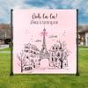 Personalized Pink and Black Paris Themed Baby Shower Vinyl Backdrop view 3
