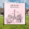 Personalized Pink and Black Paris Themed Baby Shower Vinyl Backdrop view 4
