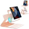 OYEEICE Keyboard Case for iPad 9th/8th/7th Generation 10.2 inch 2021/2020/2019, iPad Pro 10.5-inch, iPad Air 3 2019- Rotating Magnetic Clear Cover with Detachable Wireless Backlit Keyboard - Pink view 1