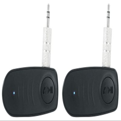 Rockville BT-Link Bluetooth Adapters (2), Aux to Bluetooth 5.0, Wireless Sync, DSP Audio, 35ft Range, Perfect for Home, Car, and Pro Audio Systems