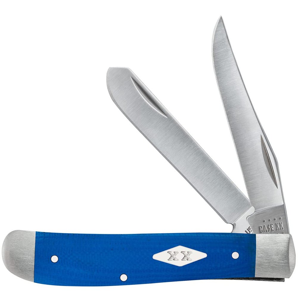 Case XX WR POCKET KNIFE MINI TRAPPER - BLUE G-10, ITEM 16751, LENGTH CLOSED 3 1/2 INCH (10207 SS)