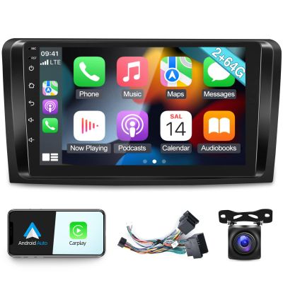 Car Radio for Mercedes Benz GL ML Class W164 X164 ML350 ML500 ML280 GL320 GL350 GL450 2005-2011, [2+64G] Android Touchscreen Stereo, Carplay/Android Auto/Bluetooth/Hi-Fi +AHD Backup Camera